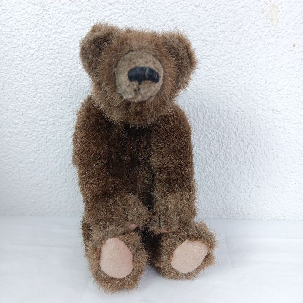 Boyds Bears Archive 1990 Brown Bear Jointed Felt Paws Vintage Long Face Lifelike